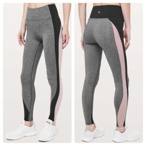 Lululemon Get Going Train leggings Tight *28" Heathered Black Smoky Blush